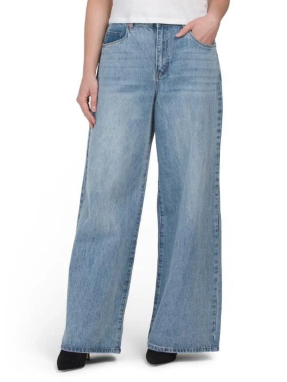 BLANK NYC Low Rise Baggy Wide Leg Jeans - Picture 1 of 4